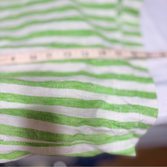 Old Navy women's high-waisted green/white linen-blend pull-on shorts - Picture 9 of 10